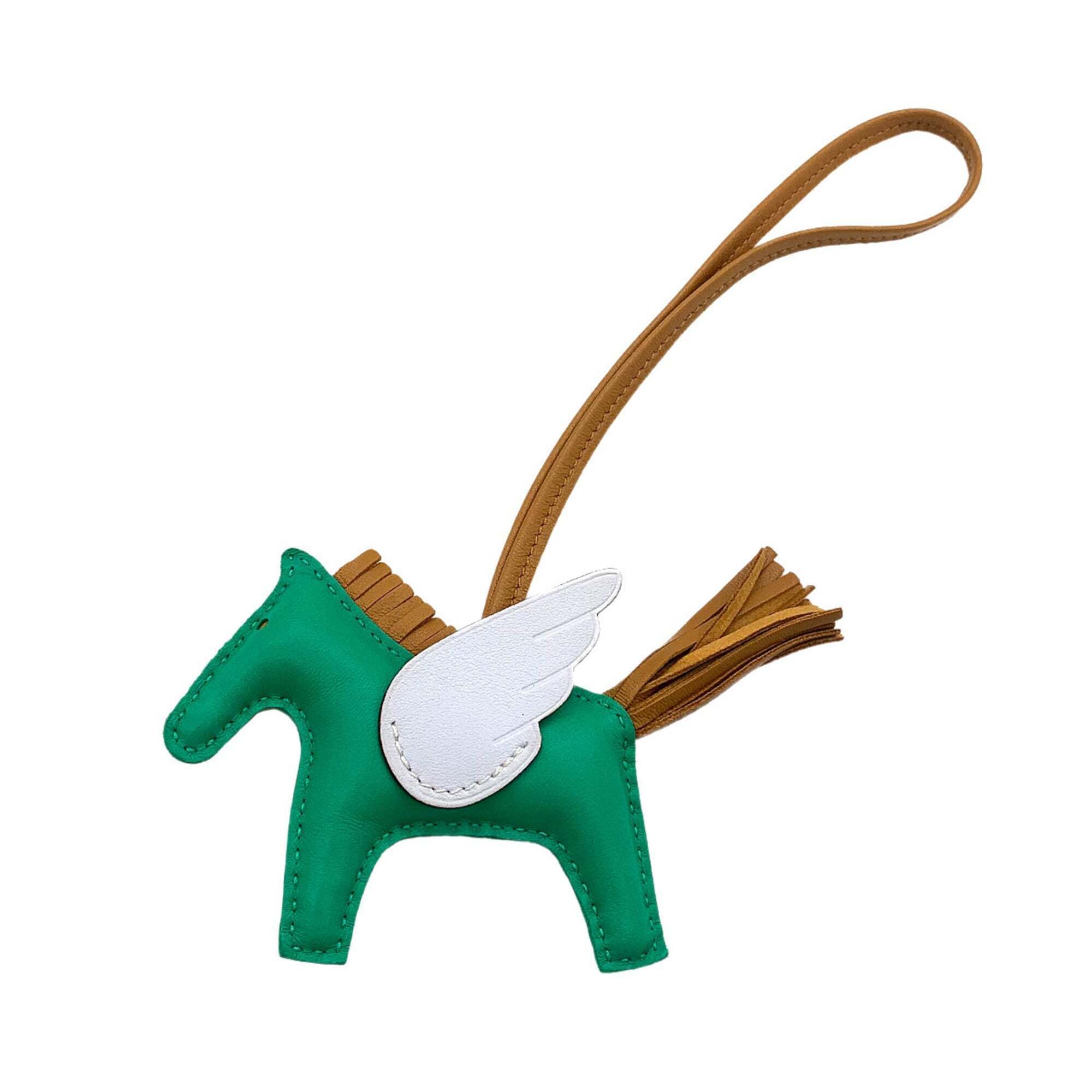 Hermes Rodeo Pegasus Pm Accessory Bag Charm Agneau Milo Sesame Mint Blue Bru 958$